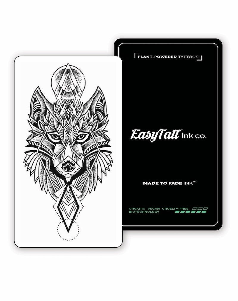 Geometric Wolf Semi-Permanent Tattoo Design